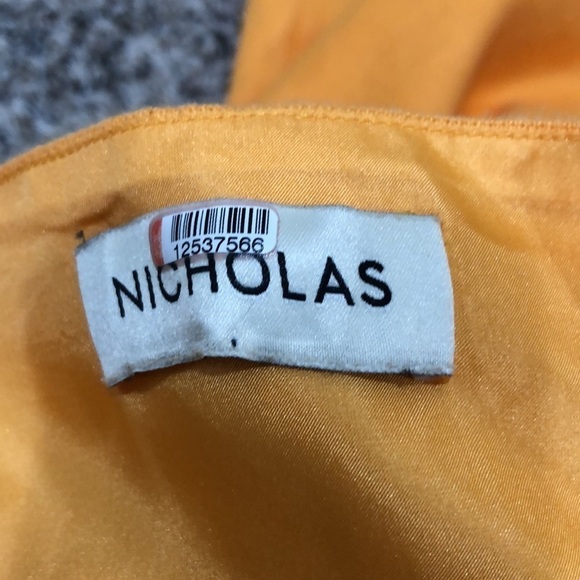 NICHOLAS Button Pinafore Midi Dress Size US 6 Orange Linen - Picture 9 of 11